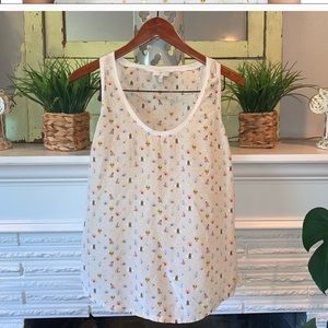 Joie Silk Racerback Bug Print Tank Top Size Small